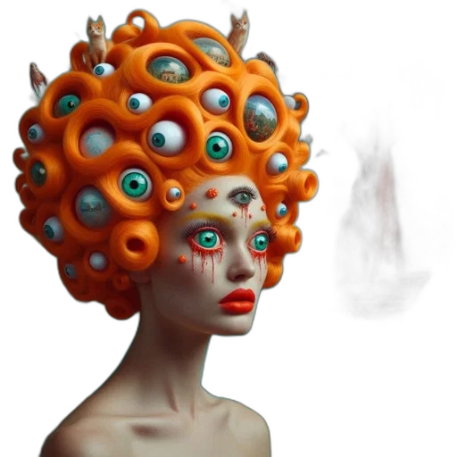 mask, crown, hair, creature transparent PNG cut-out