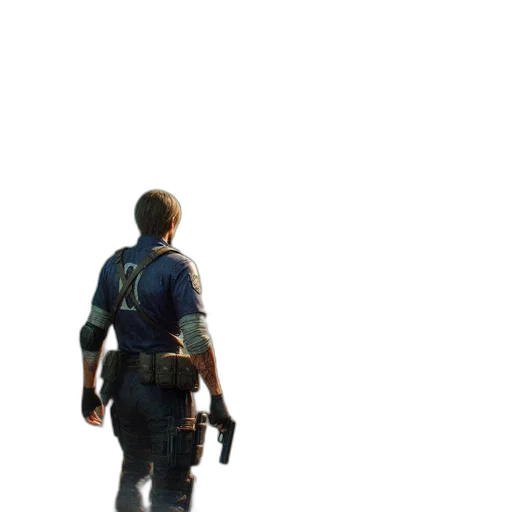 jacket, weapon, robot, staff transparent PNG cut-out