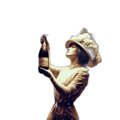 bottle, staff, dress, hat transparent PNG cut-out