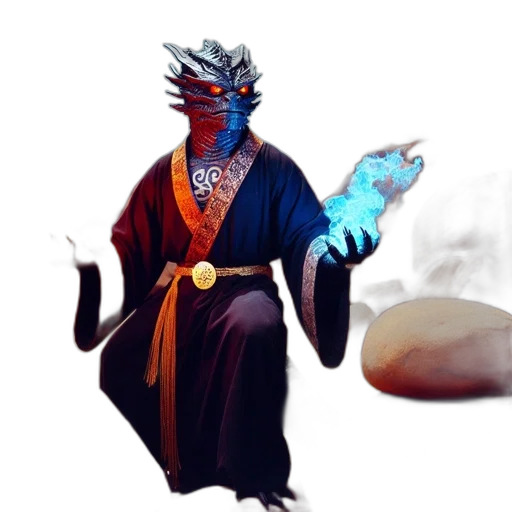 dragon, staff, mask, creature transparent PNG cut-out