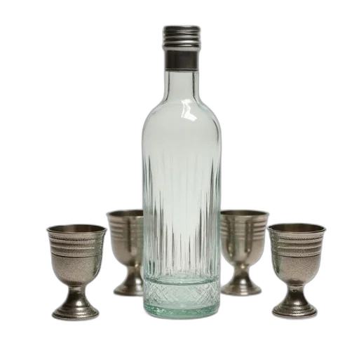 bottle, crown, 3d render, photorealistic transparent PNG cut-out