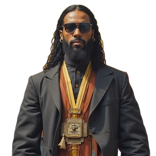 jacket, staff, concept art, photorealistic transparent PNG cut-out