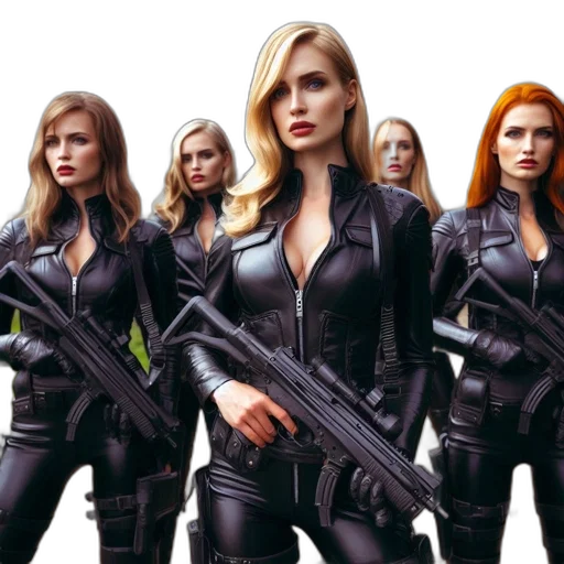 concept art, comic book art, group, women transparent PNG cut-out