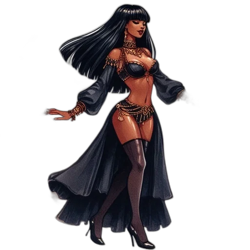 dress, concept art, fantasy art, comic book art transparent PNG cut-out