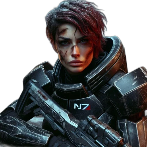 face, jacket, weapon, robot transparent PNG cut-out