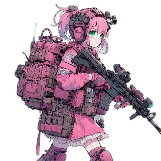 weapon, robot, jacket, cyberpunk transparent PNG cut-out