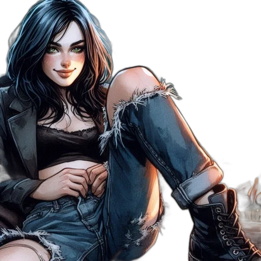 comic book art, fantasy art, concept art, cyberpunk transparent PNG cut-out