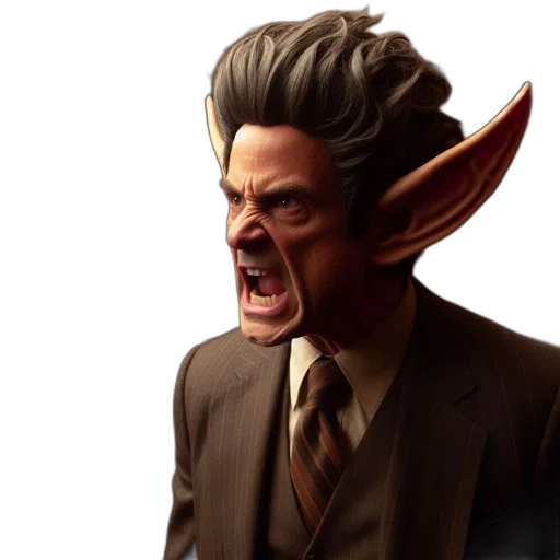 face, hair, staff, creature transparent PNG cut-out