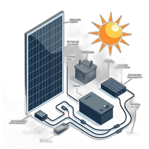 detailed, illustration, solar, panel transparent PNG cut-out