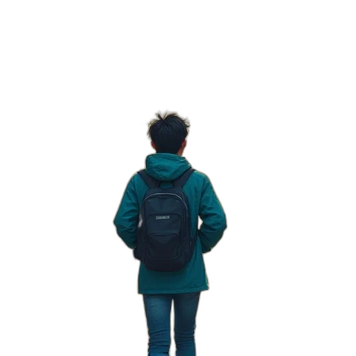 jacket, staff, umbrella, face transparent PNG cut-out