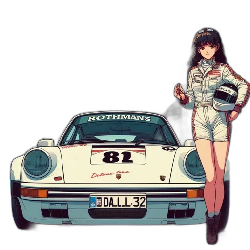 car, anime, cartoon, pixel art transparent PNG cut-out