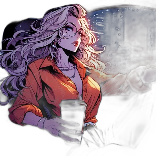 jacket, staff, comic book art, concept art transparent PNG cut-out