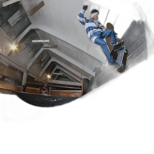 outer space, skateboarder, wearing, striped transparent PNG cut-out