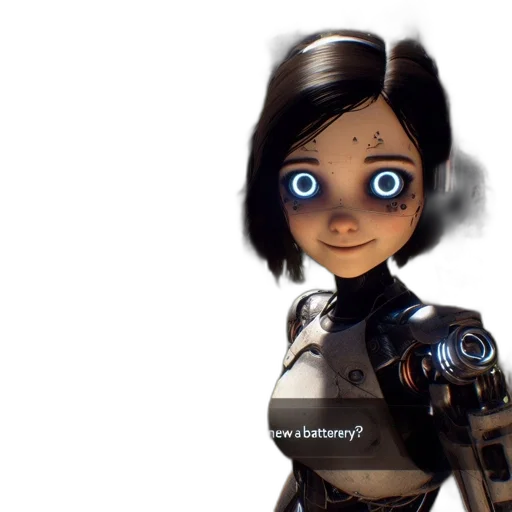 robot, face, concept art, 3d render transparent PNG cut-out