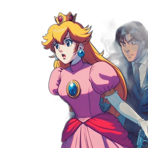crown, dress, sword, vaporwave transparent PNG cut-out