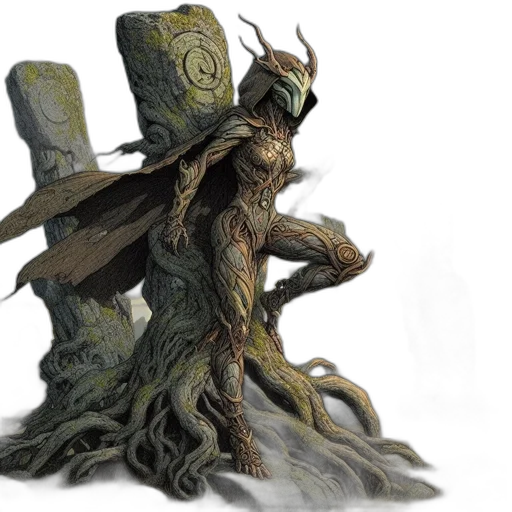 tree, creature, staff, concept art transparent PNG cut-out