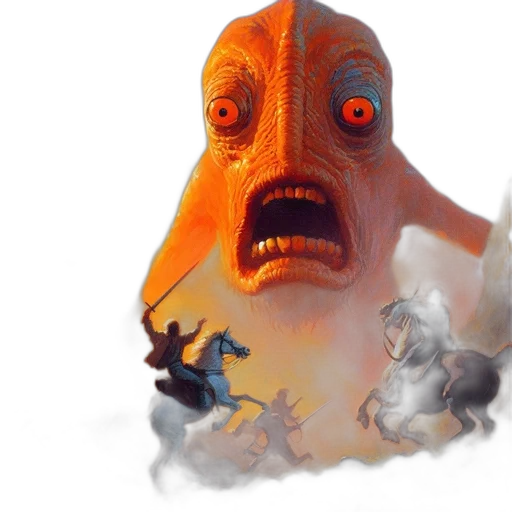 mask, creature, concept art, 3d render transparent PNG cut-out