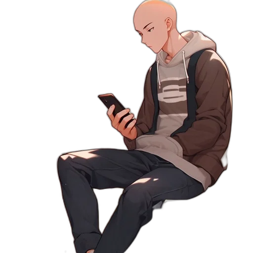 jacket, shoes, staff, robot transparent PNG cut-out