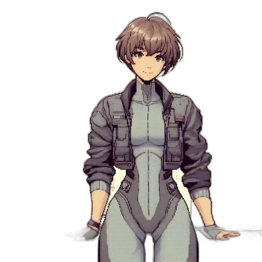 jacket, staff, robot, weapon transparent PNG cut-out