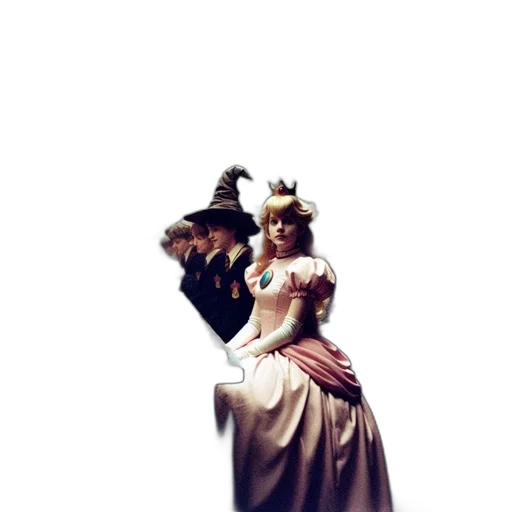 dress, crown, mask, staff transparent PNG cut-out