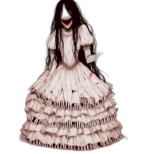 dress, hair, creature, mask transparent PNG cut-out