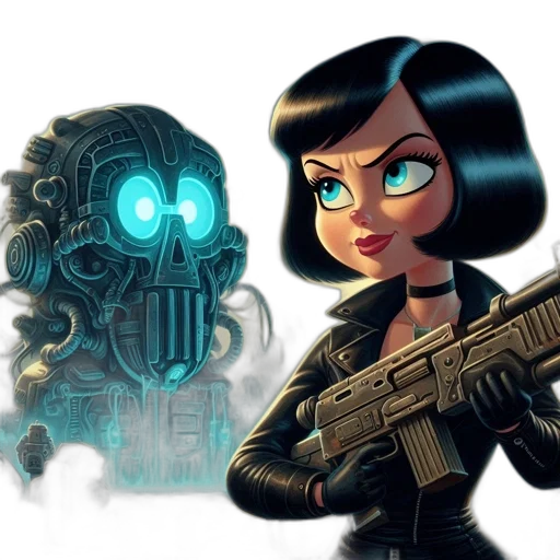 robot, weapon, concept art, comic book art transparent PNG cut-out