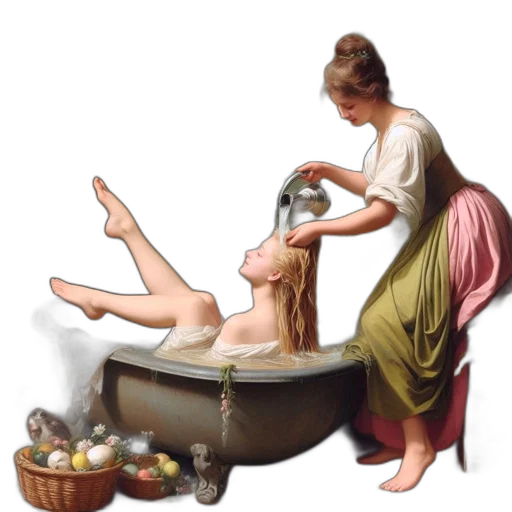 hair, oil painting, photorealistic, concept art transparent PNG cut-out