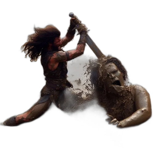 hair, staff, creature, weapon transparent PNG cut-out