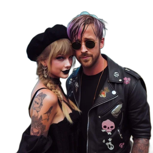 jacket, cyberpunk, two, individuals transparent PNG cut-out
