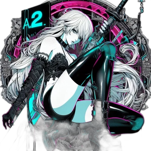 weapon, cyberpunk, concept art, anime transparent PNG cut-out