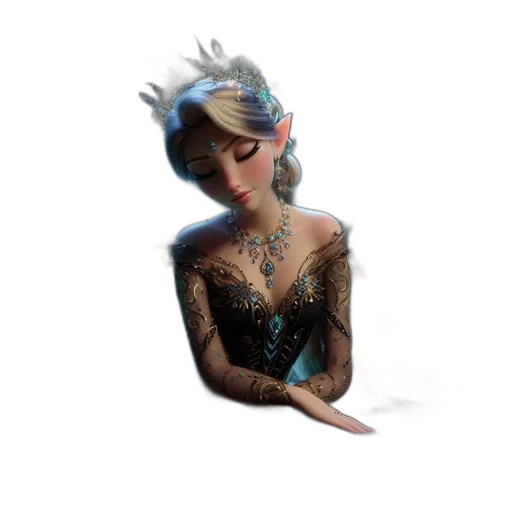 dress, crown, jewelry, face transparent PNG cut-out