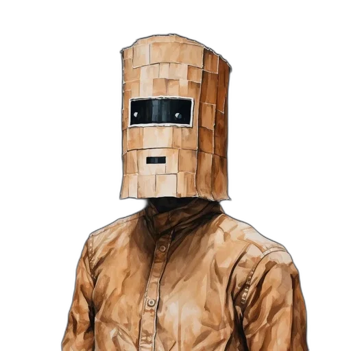 robot, jacket, mask, face transparent PNG cut-out