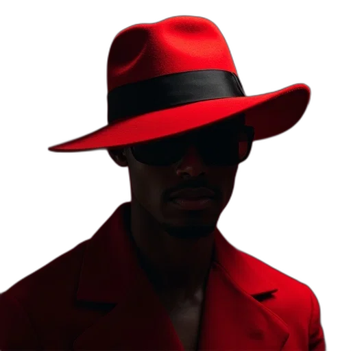 hat, jacket, face, red transparent PNG cut-out
