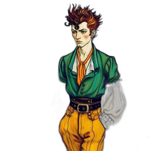 jacket, staff, concept art, anime transparent PNG cut-out