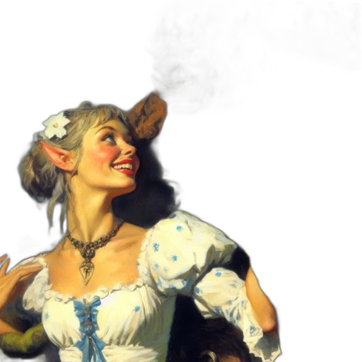 dress, face, oil painting, concept art transparent PNG cut-out