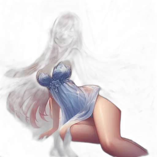 dress, robot, hair, creature transparent PNG cut-out
