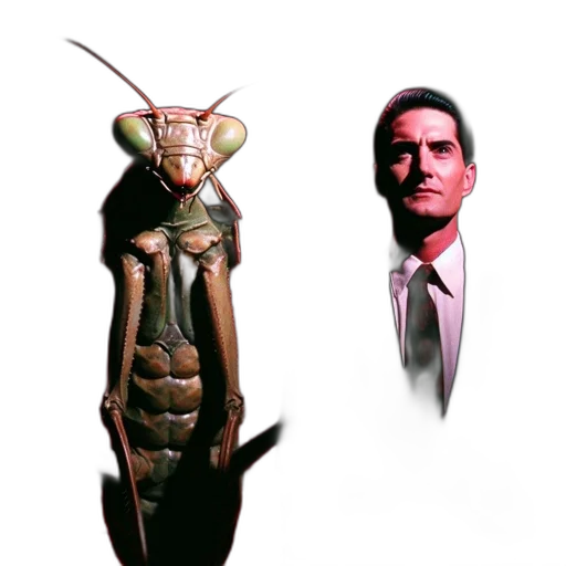 creature, robot, jacket, staff transparent PNG cut-out