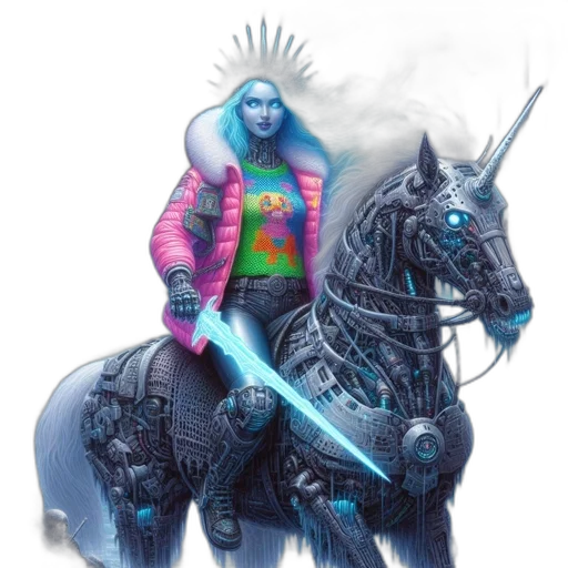 fantasy art, concept art, vaporwave, comic book art transparent PNG cut-out