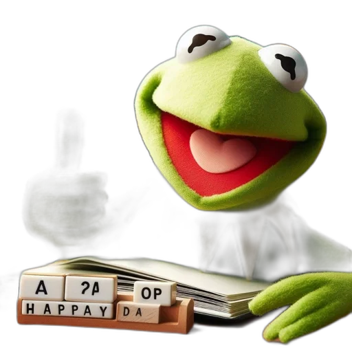 animal, 3d render, kermit, frog transparent PNG cut-out