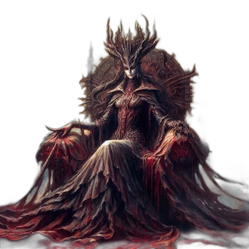 crown, creature, dress, staff transparent PNG cut-out