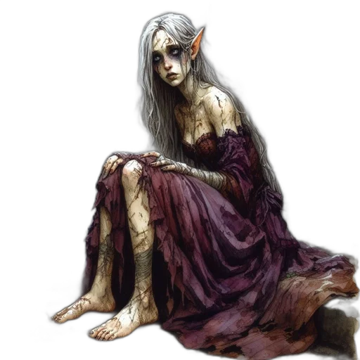 dress, creature, face, concept art transparent PNG cut-out