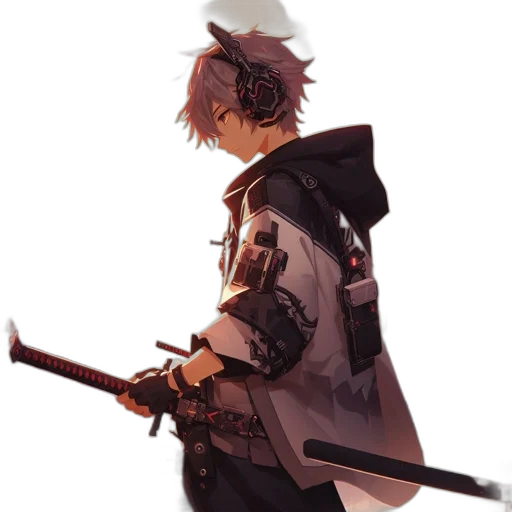 sword, weapon, staff, jacket transparent PNG cut-out