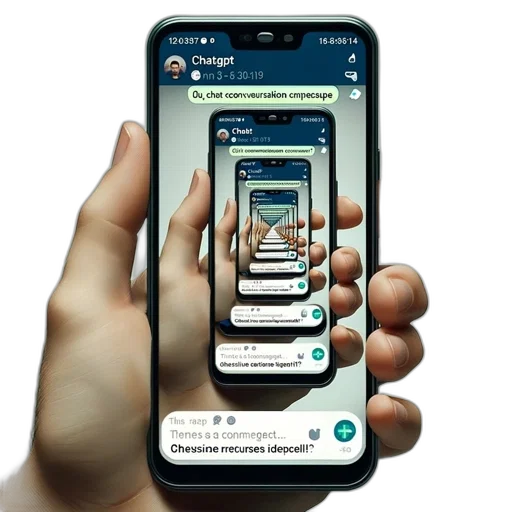 individual, holds, smartphone, showing transparent PNG cut-out