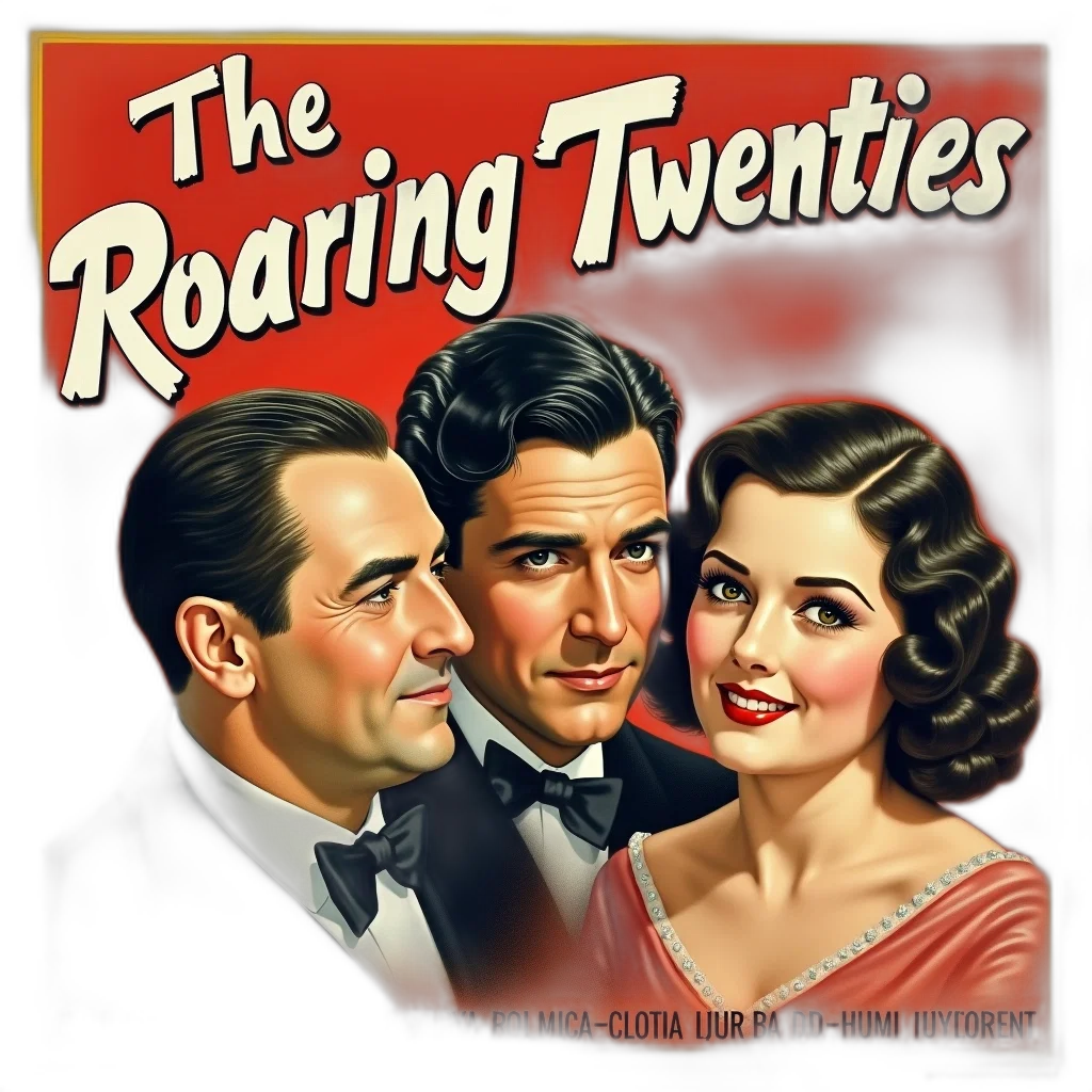 vintage, movie, poster, featuring transparent PNG cut-out