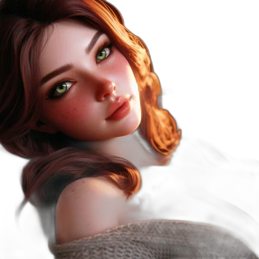 dress, face, fantasy art, photorealistic transparent PNG cut-out