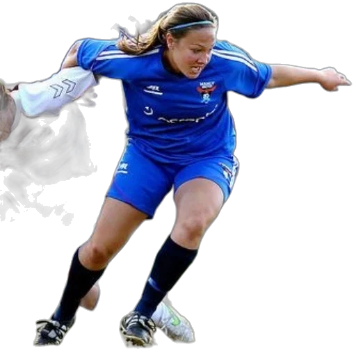 female, soccer, player, blue transparent PNG cut-out