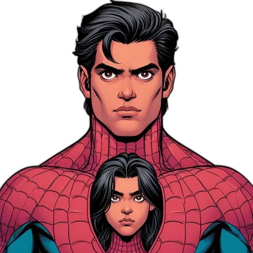 comic book art, concept art, cartoon, two transparent PNG cut-out