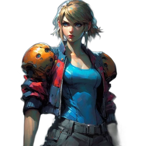 jacket, face, robot, concept art transparent PNG cut-out