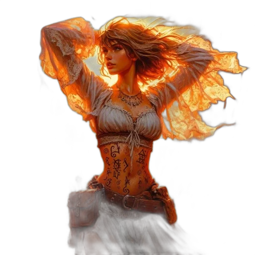 dress, fantasy art, concept art, comic book art transparent PNG cut-out