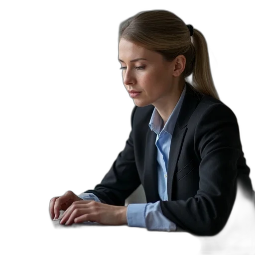 staff, jacket, face, photorealistic transparent PNG cut-out